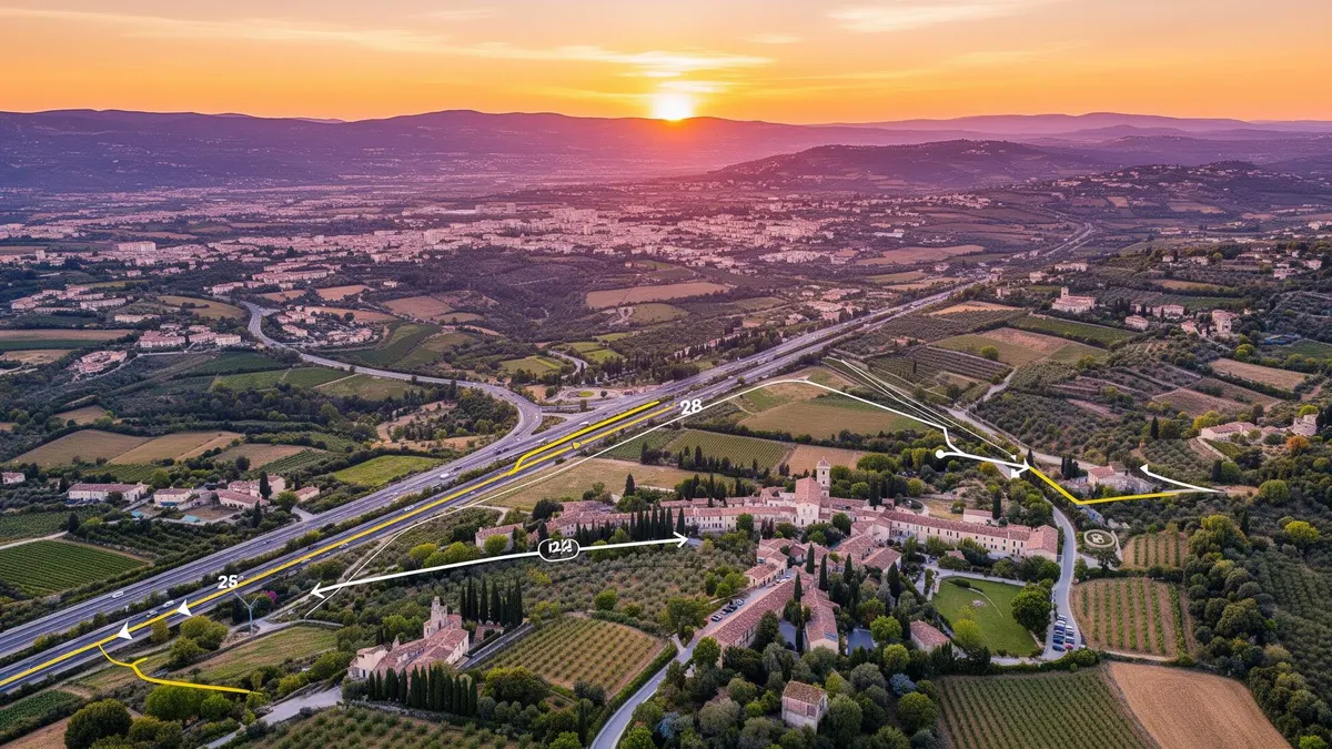 Vue aérienne des zones d'intervention